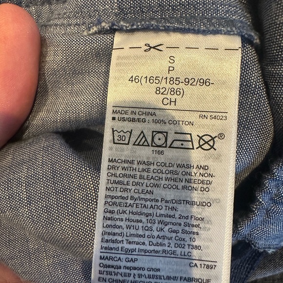 GAP Chambray Blue Men’s Pajama set - Shirt and Pants. Size S. - Picture 5 of 11